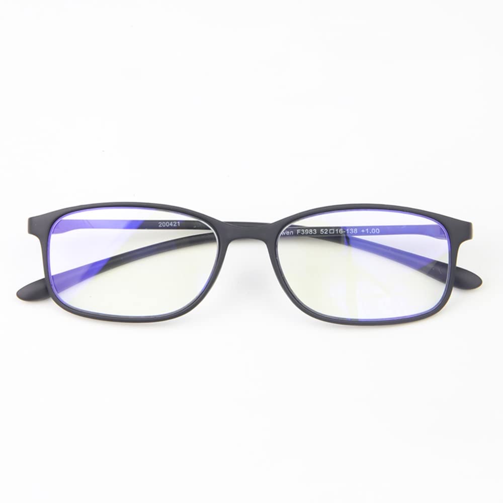 Lesebrille Unisex Brille Anti Blaulicht Lesebrillen Frauen Männer 1.0 1.5 2.5 Ältere Menschen Leser Brille Ultraleicht Lesegeräte (Color : Black, Size : +1.00)