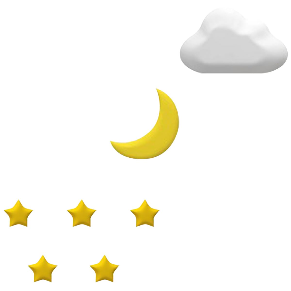 Adesivi Murali Antiurto Autoadesivi in Pvc per Cameretta Bambini Stelle, Mezzaluna e Nuvole, Installazione Comoda, Set da 1 per Arredare la Stanza dei Piccoli