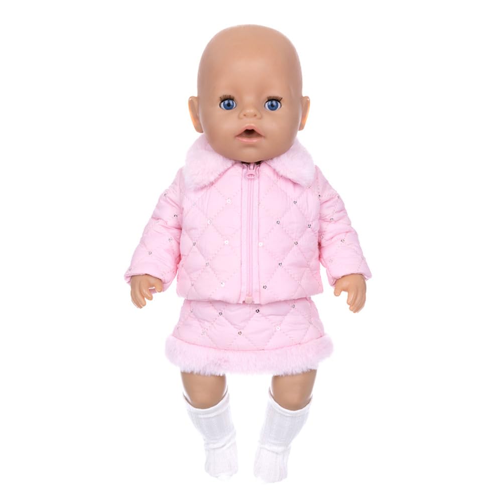 NIXNUT Doll Clothes Winter Outfit Cotton Coat Jacket Pants Skirt Suit for American Girl Doll 18 inch, free size - Image 3