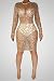 Womens Sexy Long Sleeve See Through Sequins Bodycon Party Club Split Dress