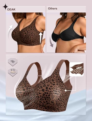 Image of OEAK Womens Wireless Jelly Bras Plus Size Support Push Up Comfortable Bra