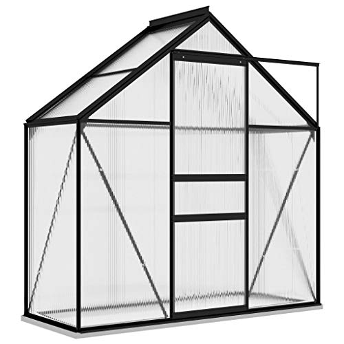 Preisvergleich Produktbild vidaXL Gewächshaus UV-beständig Wärmeisolierend Treibhaus Tomatenhaus Frühbeet Garten Pflanzenhaus Gartenhaus Anthrazit Aluminium 1,33m²