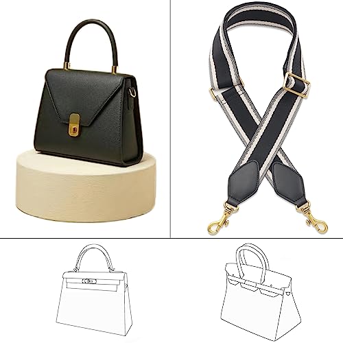 Image of Purse Strap Replacement Crossbody Wide Shoulder Strap Adjustable Canvas Straps Handbag Strap Replacement Belts