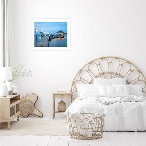 Image of JCJMY 22x28 Picture Frame with 18x24 Mat, Display Photo 18x24 with Mat or 22 x 28 Without Mat, Wall Hanging Large 22 by 28 Poster Frame with Plexiglass, White
