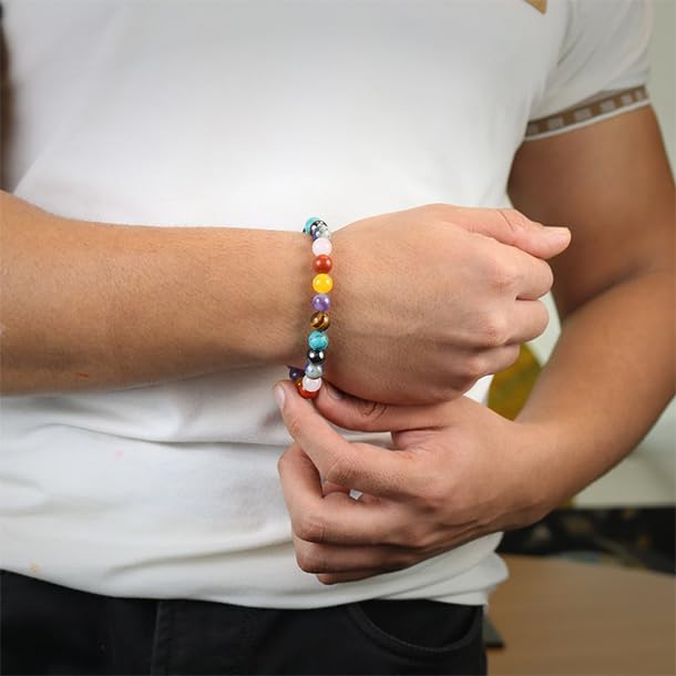 Image of Stone Bracelet for Men & Women | Natural Crystal for Wealth | Protection | Confidence & Success | Adjustable Healing Bracelet for Meditation | Reiki & Spiritual Energy