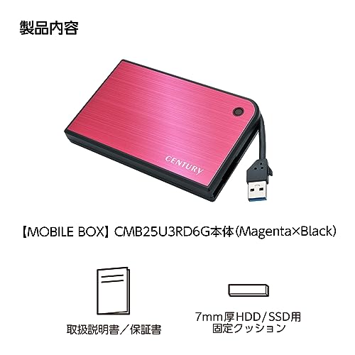Caja externa para disco duro SATA 2.5 USB 3.2 Gen 1 magenta y negro miniatura 7