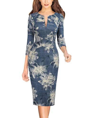 Image of VFSHOW Womens Slim Zipper Up Work Business Office Party Bodycon Pencil Sheath Dress