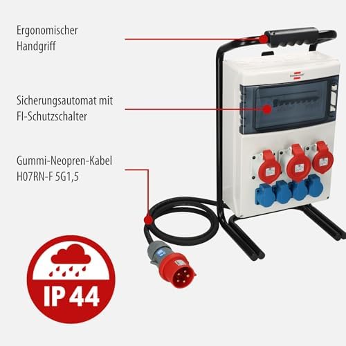 Brennenstuhl Bau-/Event-Stromverteiler mit robustem Kabel