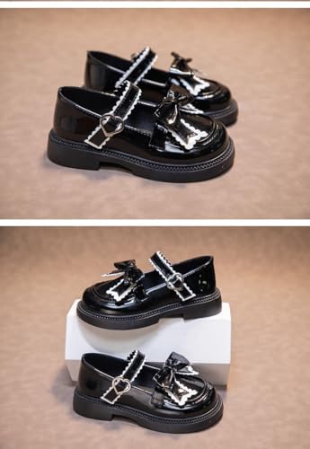 LUXMAX Flower Girl Dress Shoes Toddler Mary Janes Bow Wedding Pumps Party Closed Toe Low Heel Pumps4