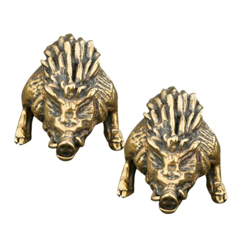 Figurine d'animal en laiton ZXQUEGF : duo d'ornements créatifs pour étagère et salon