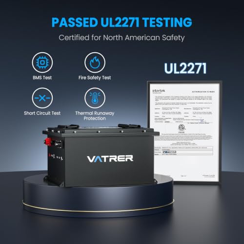 Image of VATRER POWER 38.4V 105Ah LiFePO4 Golf Cart Battery, Built-in Smart 200A BMS