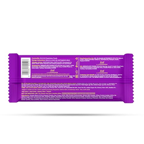 Image of Yogabar Power Up 20g Protein Bar (1 Bar, Coffee Crush) | No Added Sugar Protein Bars | Premium High Protein Blend - Whey Protein Concentrate, Isolate, Peanuts & Soy | Healthy Protein Snacks