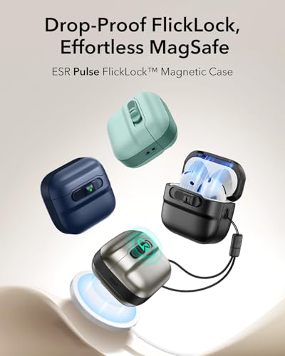 Image of ESR for AirPods 4 Case, Compatible with MagSafe, Pulse Series, Green