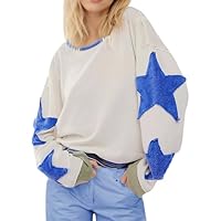 WINSASI People Free Dupes, Cotton Oversized Shirts Lightweight Long Sleeve Crewneck Pullover Hoodies Star Sweatshirt 2025 Spring Grunge Clothes