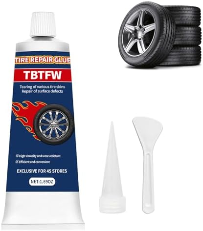 Tire Repair Glue, Rubber Cement Tire Repair, Black Tire Glue, Suitable for Repairing Tires of Cars, Motorcycles, and Bicycles(1.69 Oz)