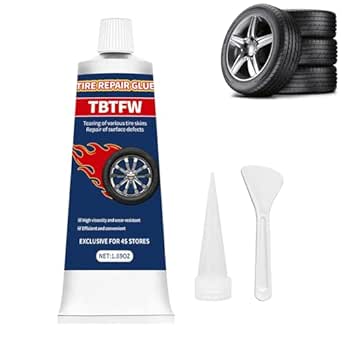 Tire Repair Glue, Rubber Cement Tire Repair, Black Tire Glue, Suitable for Repairing Tires of Cars, Motorcycles, and Bicycles(1.69 Oz)