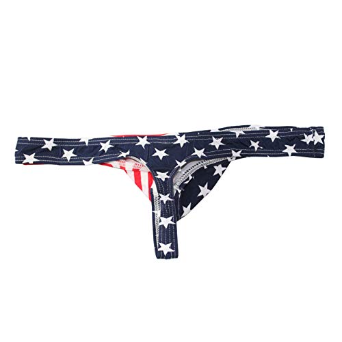 MuscleMate Hot Men's Thong Underwear, USA Star-Spangled Banner, Men's Stars and Stripes Thong G-String Underwear.2