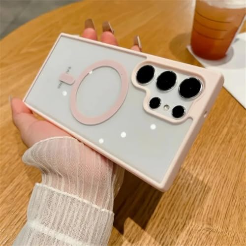 Coque rose Galaxy S24+ aimantée pour charger son téléphone en voiture