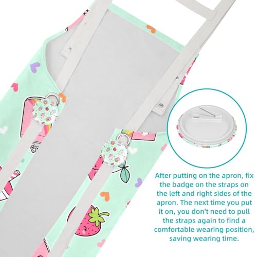 Tablier de serveuse multicolore pour pâtisserie et restaurant