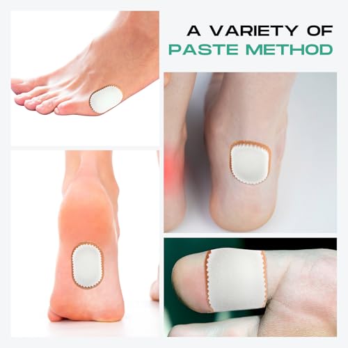 Image of Nuanchu 60 Pieces Bunion Cushions Self-Adhesive Bunion Pads Foot Callus Patches Foot Blister Shoe Accessories Women Men Feet Heel Protector Pads(White,M)