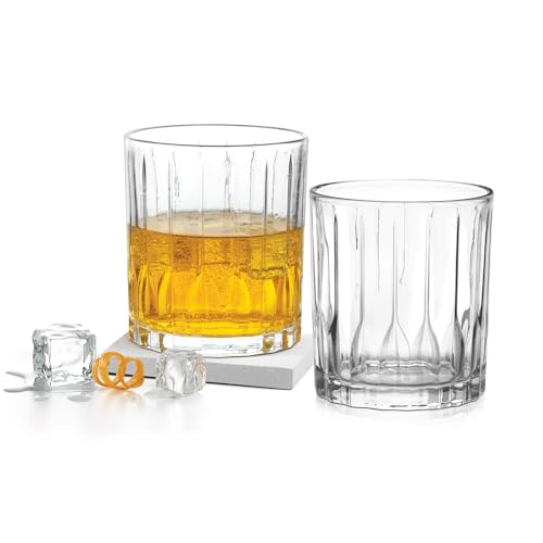 Image of Treo by Milton Linea Whiskey Glass Set of 6 I Premium Glass Tumbler for Bourbon, Scotch & Cocktails I 340 ml