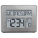 La Crosse Technology C86279 Atomic Full Calendar Clock with Extra Large Digits