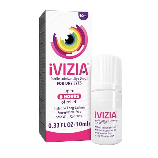iVIZIA Sterile Lubricant Eye Drops for Dry Eyes, Preservative-Free, Moisturizing, Dry Eye Relief, Contact Lens Friendly, 0.33 fl oz Bottle