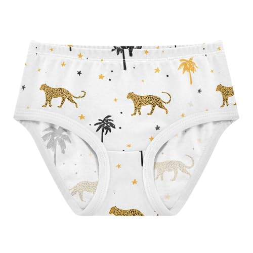 Wusikd Leopard Print Girls' Underwear Cotton White Girls Briefs Soft Toddler Underwear 2T