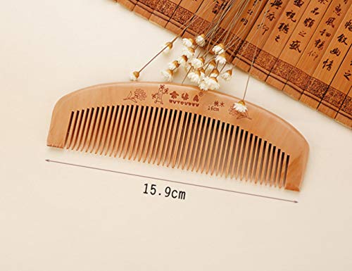 Dzrige Wood Hair Comb Set,Peach Wood Comb,Natural Wood Comb,Thickened Dense Tooth Comb | Without Static Electricity Does Not Hurt Skin & Hair (2Pcs) #TOP2