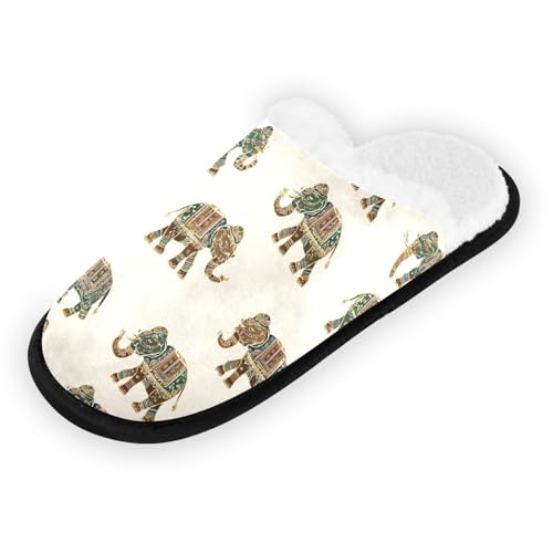 Mandala Elephant Cartoon Yellow Slippers For Women Men Soft Memory Foam Non-Slip Animal Winter Indoor House Shoes Travel Slipper2