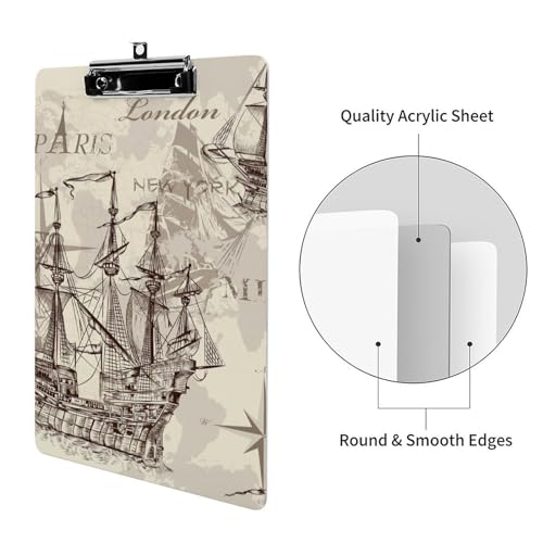 Planchette à pince A4 Vaisseau porte-bloc pour bureau et restaurant