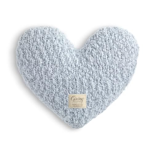DEMDACO Giving Collection Soft Blue Weighted Giving Heart - Weighted Heart Pillow for Bedding - Decorative Throw Pillow - Meaningful Gift Idea - Handmade - Luxurious Soft & Cozy - 1.85 lbs