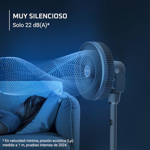 Rowenta Turbo Swift Silence, ventilador de pie, frescor intenso en silencio extremo, oscilación multidireccional, QV5041F0, 30 m3/min + 18 velocidades - imagen 8