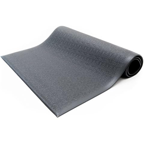 Bertech Anti-Fatigue Floor Mat, 3 Feet x 5 Feet x 3/8 Inch Thick, Textured Pattern Top, Bevelled on All Sides, Black, Made in USA - AFTX38-3x5BLKBEV Cover
