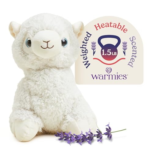 warmies Microwavable & Weighted Stuffed Animals, Llama - Heated Stuffed Animal Plushie for Warmth & Comfort - Cute Soft Plush Toys for Adults & Children (Boys, Girls, Babies & Toddlers)