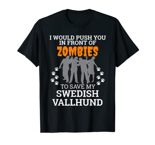 Zombies Swedish Vallhund Dog Regalo divertido Halloween Camiseta