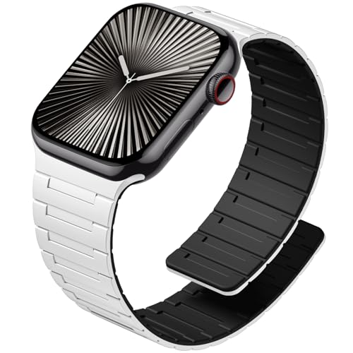 Image of SNBLK Magnetic Watchband Compatible with Apple Watch for Men 44mm 45mm 46mm 49mm 42mm 41mm 40mm 38mm Women, Silicone Sport Strong Magnet Strap for iWatch Series 11 Ultra 3 Ultra 2 Se 10 9 8 7 6 5 4 1