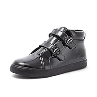 Kickers Girl's Tovni Hi Vel Bloom School Uniform Shoe | Smart Everyday School Look | Everyday Comfort Fit, Cushioned for All-Day Wear, Black, 5 UK Child