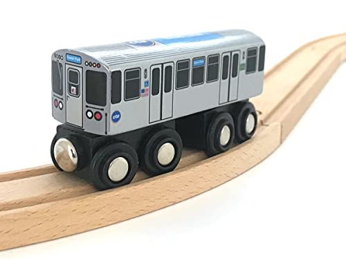 Munipals MP03-11BL Wooden Subway L Train Chicago CTA Blue Line O Hare Forest Park