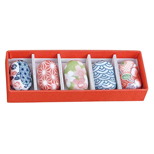 美濃焼の箸置き5個セット。 ヤマコー ちょいと箸休め箸置(とりどり) 5個セット 箱入 80529 〈簡易梱包