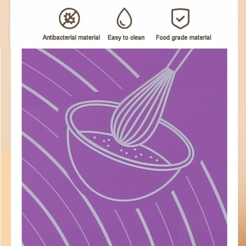 Juego de alfombrilla de silicona para hornear y rodillo, tabla de amasar antiadherente con guía de medición para pasteles, galletas, pasta, pizza