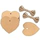 jijAcraft Herz Geschenkanhänger Valentinstag Anhänger Kraftpapier Etiketten, 100 Stück Tags und 20M Jute Schnur, für Hochzeit Geschenke Basteln Deco (Braun)