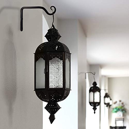 Onepeng 6-Inch Hanging Plant Hook,Decorative Straight Plant Hanger For Bird Feeders,Planters,Lanterns,Wind Chimes,Indoor/Outdoor (2 Pack, Black) #TOP2