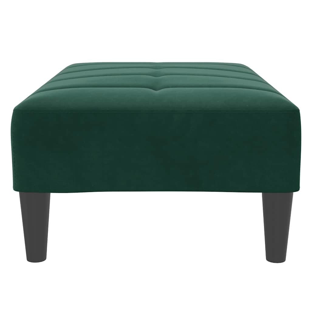 Podnóżek ciemnozielony z aksamitu 77 x 55 x 31 cm, wyściełany podnóżek z pianki i ramy ze sklejki, na sofę, fotel, do salonu, sypialni i korytarza