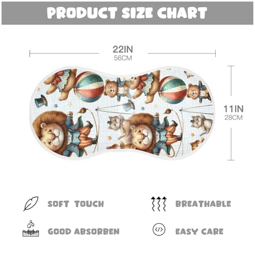 Muslin Baby Burp Cloths, Funny Animals Cotton Soft Burp Cloths for Newborns​​, Extra Absorbent Burp Cloths 4-Pack​​, 22 x 11 Inch3