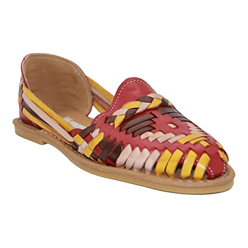 Womens Leather Traditional Huarache Sandal, Hand Woven Authentic Mexican Leather Huarache Sandal