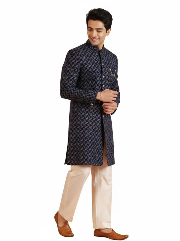 Men’s Sherwani Trouser Set – Printed Pure Cotton Traditional Outfit for Men - Festive & Wedding Ethnic Wear - Elegant & Comfortable-image-39
