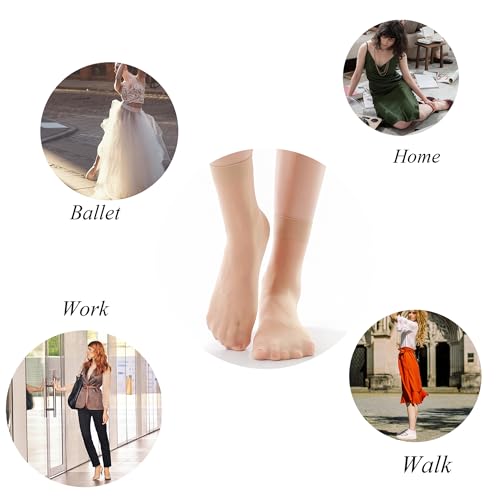 HAOWA 9/12 Pack Women's Nylon Socks Ankle High Sheer Pantyhose2