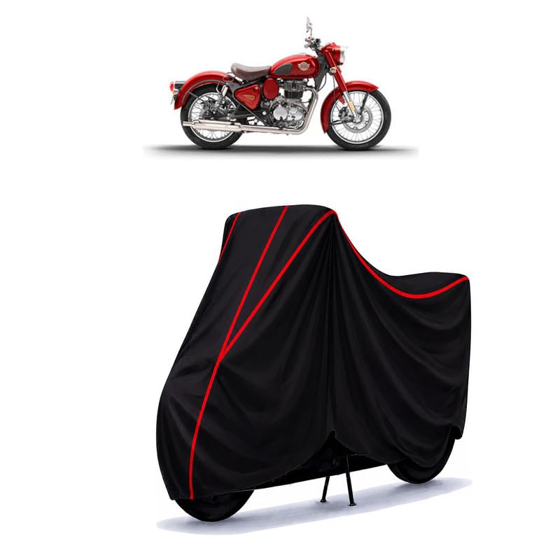Image of Classic 350 Heritage Water Resistant Bike Cover for All Motorcycles & Rain | Heavy Duty Taffeta Fabric | UV Protection, Dustproof, Scratchproof | All Weather Two Wheeler Body Cover with Elastic Bottom