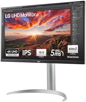 LG, 27 Zoll, Ultra HD 4K Monitor, 68.4cm, 16:9, Super Resolution, 3840 x 2160, 60Hz, 5ms, HDR10, AMD FreeSync, DCI-P3 95%, DisplayHDR 400, 27UP850K-W.AEU - Weiß & Schwarz